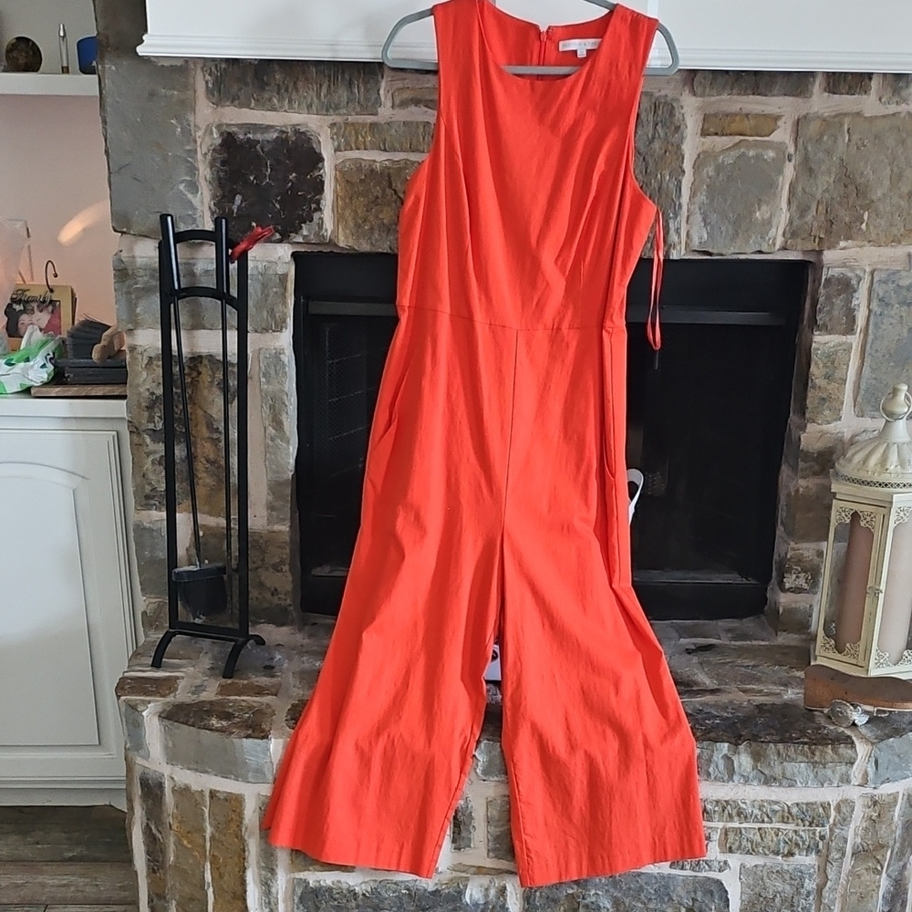 Preston & York Red Sleeveless Jumpsuit with Wide-Leg Silhouette